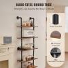 imageVEVOR Industrial Pipe Shelf 2 Tier 24x787in WallMount Floating Rustic Wood Shelves Bracket Display Bookshelf Storage Rack Sundries Holder for Kitchen Bedroom Bathroom Living Room Black5 Tier 24x984in