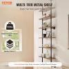 imageVEVOR Industrial Pipe Shelf 2 Tier 24x787in WallMount Floating Rustic Wood Shelves Bracket Display Bookshelf Storage Rack Sundries Holder for Kitchen Bedroom Bathroom Living Room Black6 Tier 24x984in