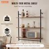 imageVEVOR Industrial Pipe Shelf 2 Tier 24x787in WallMount Floating Rustic Wood Shelves Bracket Display Bookshelf Storage Rack Sundries Holder for Kitchen Bedroom Bathroom Living Room Black3 Tier 32x984in