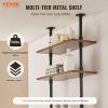 imageVEVOR Industrial Pipe Shelf 2 Tier 24x787in WallMount Floating Rustic Wood Shelves Bracket Display Bookshelf Storage Rack Sundries Holder for Kitchen Bedroom Bathroom Living Room Black5 Tier 24x984in