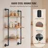imageVEVOR Industrial Pipe Shelf 2 Tier 24x787in WallMount Floating Rustic Wood Shelves Bracket Display Bookshelf Storage Rack Sundries Holder for Kitchen Bedroom Bathroom Living Room Black3 Tier 24x787in