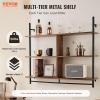 imageVEVOR Industrial Pipe Shelf 2 Tier 24x787in WallMount Floating Rustic Wood Shelves Bracket Display Bookshelf Storage Rack Sundries Holder for Kitchen Bedroom Bathroom Living Room Black3 Tier 415x984in