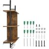 imageVEVOR Industrial Pipe Shelf 2 Tier 24x787in WallMount Floating Rustic Wood Shelves Bracket Display Bookshelf Storage Rack Sundries Holder for Kitchen Bedroom Bathroom Living Room Black3 Tier 415x984in