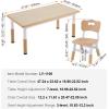 imageVEVOR Kids Table and Chairs Toddler Table and Chair Set Children Wooden MultiActivity Table for Play Art Craft Reading Learning Eating 1 Table and 2 ChairsKids Adjustable Table