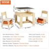 imageVEVOR Kids Table and Chairs Toddler Table and Chair Set Children Wooden MultiActivity Table for Play Art Craft Reading Learning Eating 1 Table and 2 ChairsKids 3in1 Table and Chairs