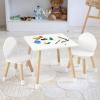 imageVEVOR Kids Table and Chairs Toddler Table and Chair Set Children Wooden MultiActivity Table for Play Art Craft Reading Learning Eating 1 Table and 2 ChairsKids Square Table and Chairs