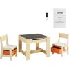 imageVEVOR Kids Table and Chairs Toddler Table and Chair Set Children Wooden MultiActivity Table for Play Art Craft Reading Learning Eating 1 Table and 2 ChairsKids 3in1 Table and Chairs