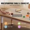 imageVEVOR Kids Table and Chairs Toddler Table and Chair Set Children Wooden MultiActivity Table for Play Art Craft Reading Learning Eating 1 Table and 2 ChairsKids Adjustable Table