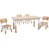 imageVEVOR Kids Table and Chairs Toddler Table and Chair Set Children Wooden MultiActivity Table for Play Art Craft Reading Learning Eating 1 Table and 2 ChairsKids Adjustable Table