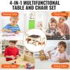 imageVEVOR Kids Table and Chairs Toddler Table and Chair Set Children Wooden MultiActivity Table for Play Art Craft Reading Learning Eating 1 Table and 2 ChairsKids 3in1 Table and Chairs