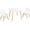 imageVEVOR Kids Table and Chairs Toddler Table and Chair Set Children Wooden MultiActivity Table for Play Art Craft Reading Learning Eating 1 Table and 2 ChairsKids Square Table and Chairs