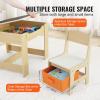imageVEVOR Kids Table and Chairs Toddler Table and Chair Set Children Wooden MultiActivity Table for Play Art Craft Reading Learning Eating 1 Table and 2 ChairsKids 3in1 Table and Chairs