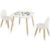 imageVEVOR Kids Table and Chairs Toddler Table and Chair Set Children Wooden MultiActivity Table for Play Art Craft Reading Learning Eating 1 Table and 2 ChairsKids Square Table and Chairs
