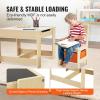 imageVEVOR Kids Table and Chairs Toddler Table and Chair Set Children Wooden MultiActivity Table for Play Art Craft Reading Learning Eating 1 Table and 2 ChairsKids 3in1 Table and Chairs