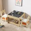 imageVEVOR Kids Table and Chairs Toddler Table and Chair Set Children Wooden MultiActivity Table for Play Art Craft Reading Learning Eating 1 Table and 2 ChairsKids 3in1 Table and Chairs