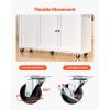imageVEVOR Kitchen Island Cart 32quot Mobile Carts with Storage Cabinet Rolling Table with Power Outlet Spice Rack Towel Bar Adjustable Shelf Drawer Dining Living Room Portable Islands on Wheels White6024D x 2756W x 3543H