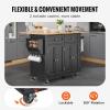 imageVEVOR Kitchen Island Cart 32quot Mobile Carts with Storage Cabinet Rolling Table with Power Outlet Spice Rack Towel Bar Adjustable Shelf Drawer Dining Living Room Portable Islands on Wheels White354 W Drop Leaf