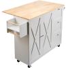 imageVEVOR Kitchen Island Cart 32quot Mobile Carts with Storage Cabinet Rolling Table with Power Outlet Spice Rack Towel Bar Adjustable Shelf Drawer Dining Living Room Portable Islands on Wheels White453 W Drop Leaf White