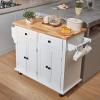 imageVEVOR Kitchen Island Cart 32quot Mobile Carts with Storage Cabinet Rolling Table with Power Outlet Spice Rack Towel Bar Adjustable Shelf Drawer Dining Living Room Portable Islands on Wheels White354 W