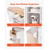 imageVEVOR Kitchen Island Cart 32quot Mobile Carts with Storage Cabinet Rolling Table with Power Outlet Spice Rack Towel Bar Adjustable Shelf Drawer Dining Living Room Portable Islands on Wheels White5197D x 2945W x 3528H