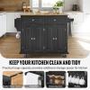 imageVEVOR Kitchen Island Cart 32quot Mobile Carts with Storage Cabinet Rolling Table with Power Outlet Spice Rack Towel Bar Adjustable Shelf Drawer Dining Living Room Portable Islands on Wheels White354 W Drop Leaf