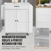imageVEVOR Kitchen Island Cart 32quot Mobile Carts with Storage Cabinet Rolling Table with Power Outlet Spice Rack Towel Bar Adjustable Shelf Drawer Dining Living Room Portable Islands on Wheels White32x15