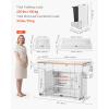 imageVEVOR Kitchen Island Cart 32quot Mobile Carts with Storage Cabinet Rolling Table with Power Outlet Spice Rack Towel Bar Adjustable Shelf Drawer Dining Living Room Portable Islands on Wheels White6024D x 2756W x 3543H