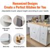 imageVEVOR Kitchen Island Cart 32quot Mobile Carts with Storage Cabinet Rolling Table with Power Outlet Spice Rack Towel Bar Adjustable Shelf Drawer Dining Living Room Portable Islands on Wheels White354 W Drop Leaf