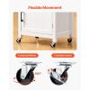 imageVEVOR Kitchen Island Cart 32quot Mobile Carts with Storage Cabinet Rolling Table with Power Outlet Spice Rack Towel Bar Adjustable Shelf Drawer Dining Living Room Portable Islands on Wheels White1772D x 2323W x 3583H