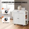 imageVEVOR Kitchen Island Cart 32quot Mobile Carts with Storage Cabinet Rolling Table with Power Outlet Spice Rack Towel Bar Adjustable Shelf Drawer Dining Living Room Portable Islands on Wheels White32x15