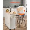 imageVEVOR Kitchen Island Cart 32quot Mobile Carts with Storage Cabinet Rolling Table with Power Outlet Spice Rack Towel Bar Adjustable Shelf Drawer Dining Living Room Portable Islands on Wheels White453 W Drop Leaf White