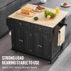 imageVEVOR Kitchen Island Cart 32quot Mobile Carts with Storage Cabinet Rolling Table with Power Outlet Spice Rack Towel Bar Adjustable Shelf Drawer Dining Living Room Portable Islands on Wheels White354 W Drop Leaf