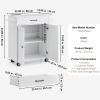 imageVEVOR Kitchen Island Cart 32quot Mobile Carts with Storage Cabinet Rolling Table with Power Outlet Spice Rack Towel Bar Adjustable Shelf Drawer Dining Living Room Portable Islands on Wheels White32x15