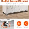 imageVEVOR Kitchen Island Cart 32quot Mobile Carts with Storage Cabinet Rolling Table with Power Outlet Spice Rack Towel Bar Adjustable Shelf Drawer Dining Living Room Portable Islands on Wheels White354 W Drop Leaf