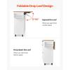 imageVEVOR Kitchen Island Cart 32quot Mobile Carts with Storage Cabinet Rolling Table with Power Outlet Spice Rack Towel Bar Adjustable Shelf Drawer Dining Living Room Portable Islands on Wheels White6024D x 2756W x 3543H