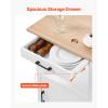 imageVEVOR Kitchen Island Cart 32quot Mobile Carts with Storage Cabinet Rolling Table with Power Outlet Spice Rack Towel Bar Adjustable Shelf Drawer Dining Living Room Portable Islands on Wheels White1772D x 2323W x 3583H