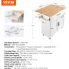imageVEVOR Kitchen Island Cart 32quot Mobile Carts with Storage Cabinet Rolling Table with Power Outlet Spice Rack Towel Bar Adjustable Shelf Drawer Dining Living Room Portable Islands on Wheels White354 W Drop Leaf
