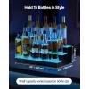 imageVEVOR LED Lighted Liquor Bottle Display 1 Tier 60 Inches Whiskey Rack Supports USB Illuminated Home Bar Shelf with RF Remote ampamp App Control 7 Static Colors Acrylic Lighted Shelf for 15 Bottles3 Step 20 Inches