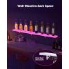imageVEVOR LED Lighted Liquor Bottle Display 1 Tier 60 Inches Whiskey Rack Supports USB Illuminated Home Bar Shelf with RF Remote ampamp App Control 7 Static Colors Acrylic Lighted Shelf for 15 Bottles1 Step 60 Inches
