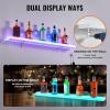 imageVEVOR LED Lighted Liquor Bottle Display 1 Tier 60 Inches Whiskey Rack Supports USB Illuminated Home Bar Shelf with RF Remote ampamp App Control 7 Static Colors Acrylic Lighted Shelf for 15 Bottles1 Step 40 Inches