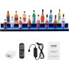 imageVEVOR LED Lighted Liquor Bottle Display 1 Tier 60 Inches Whiskey Rack Supports USB Illuminated Home Bar Shelf with RF Remote ampamp App Control 7 Static Colors Acrylic Lighted Shelf for 15 Bottles2 Step 60 Inches
