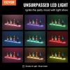 imageVEVOR LED Lighted Liquor Bottle Display 1 Tier 60 Inches Whiskey Rack Supports USB Illuminated Home Bar Shelf with RF Remote ampamp App Control 7 Static Colors Acrylic Lighted Shelf for 15 Bottles1 Step 30 Inches