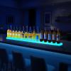 imageVEVOR LED Lighted Liquor Bottle Display 1 Tier 60 Inches Whiskey Rack Supports USB Illuminated Home Bar Shelf with RF Remote ampamp App Control 7 Static Colors Acrylic Lighted Shelf for 15 Bottles1 Step 60 Inches
