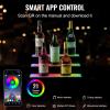 imageVEVOR LED Lighted Liquor Bottle Display 1 Tier 60 Inches Whiskey Rack Supports USB Illuminated Home Bar Shelf with RF Remote ampamp App Control 7 Static Colors Acrylic Lighted Shelf for 15 Bottles3 Step 16 Inches