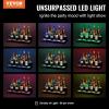 imageVEVOR LED Lighted Liquor Bottle Display 1 Tier 60 Inches Whiskey Rack Supports USB Illuminated Home Bar Shelf with RF Remote ampamp App Control 7 Static Colors Acrylic Lighted Shelf for 15 Bottles2 Step 24 Inches