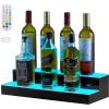 imageVEVOR LED Lighted Liquor Bottle Display 1 Tier 60 Inches Whiskey Rack Supports USB Illuminated Home Bar Shelf with RF Remote ampamp App Control 7 Static Colors Acrylic Lighted Shelf for 15 Bottles2 Step 20 Inches