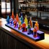 imageVEVOR LED Lighted Liquor Bottle Display 1 Tier 60 Inches Whiskey Rack Supports USB Illuminated Home Bar Shelf with RF Remote ampamp App Control 7 Static Colors Acrylic Lighted Shelf for 15 Bottles2 Step 72 Inches