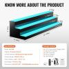 imageVEVOR LED Lighted Liquor Bottle Display 1 Tier 60 Inches Whiskey Rack Supports USB Illuminated Home Bar Shelf with RF Remote ampamp App Control 7 Static Colors Acrylic Lighted Shelf for 15 Bottles3 Step 48 Inches