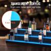 imageVEVOR LED Lighted Liquor Bottle Display 1 Tier 60 Inches Whiskey Rack Supports USB Illuminated Home Bar Shelf with RF Remote ampamp App Control 7 Static Colors Acrylic Lighted Shelf for 15 Bottles3 Step 60 Inches