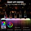 imageVEVOR LED Lighted Liquor Bottle Display 1 Tier 60 Inches Whiskey Rack Supports USB Illuminated Home Bar Shelf with RF Remote ampamp App Control 7 Static Colors Acrylic Lighted Shelf for 15 Bottles1 Step 40 Inches